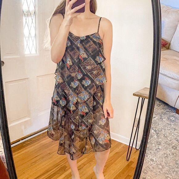 Free People Daisy Chain Plaid Mini Dress Ruffle 4 - Picture 9 of 9